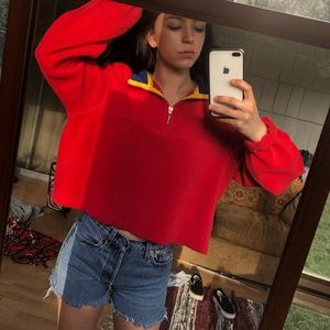 tommy hilfiger cropped half zip